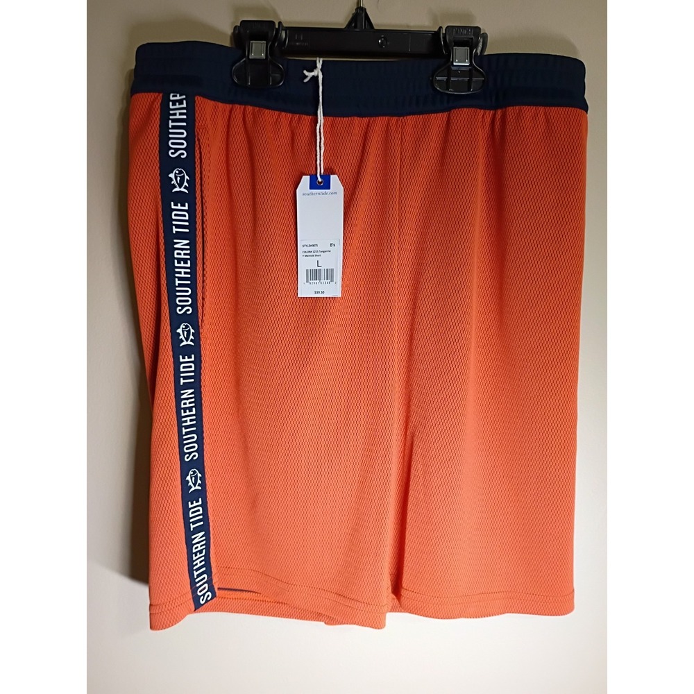 Southern Tide Melnick Short Boys Large Tangerine Orange Mesh Basketball Athletic